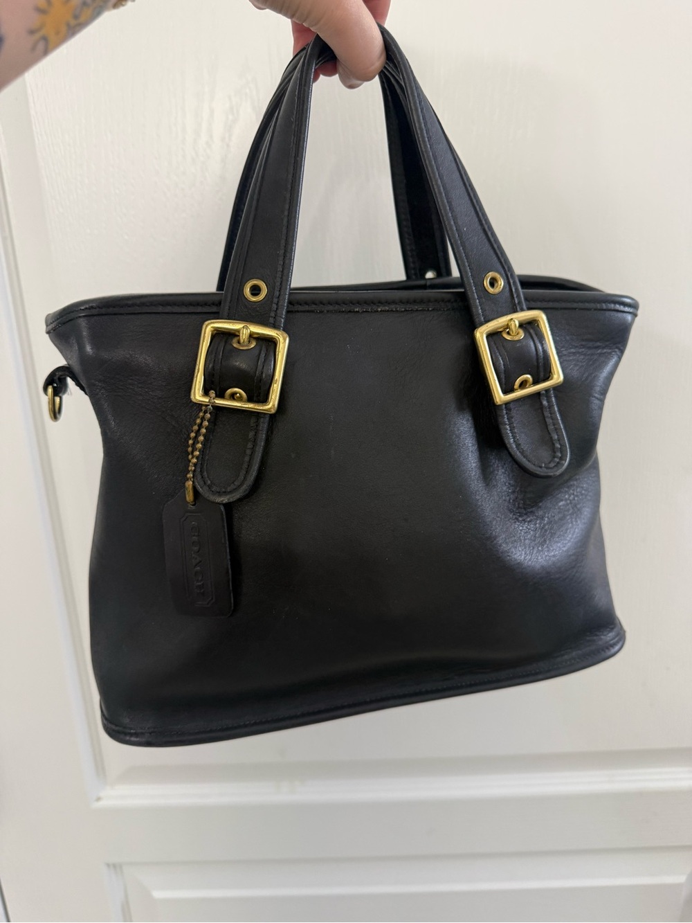 COACH Vintage Legacy Satchel Shoulder Crossbody Bag 9063 
Black Glovetanned